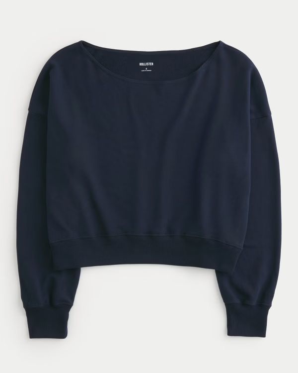 Easy Off-the-Shoulder Terry Sweatshirt | Hollister (US)