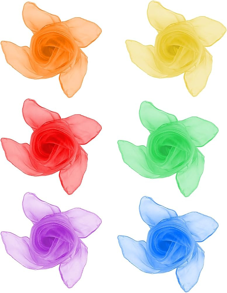 vivinin Play Silks 6P, 24 x 24 Inch Juggling Scarves for Kids Play, Unisex 6 Colors Square Play S... | Amazon (US)