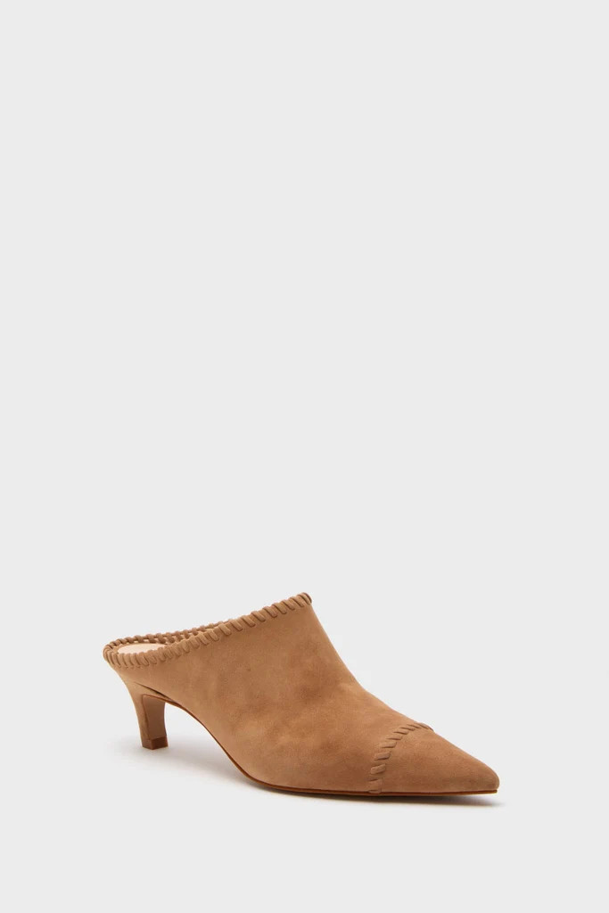 Camel Suede Whipstitch Kathryn Mules | Tuckernuck (US)