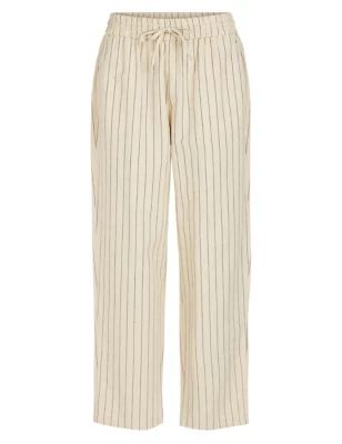 Cotton Rich Striped Straight Leg Trousers | Marks & Spencer (UK)