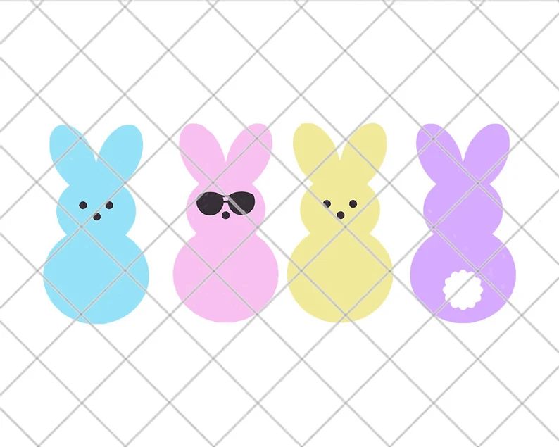 Marshmallow Bunnies SVG | Cute Easter Bunny Peeps SVG | Bunny Candy PNG | Bunny Silhouette Peep C... | Etsy (US)