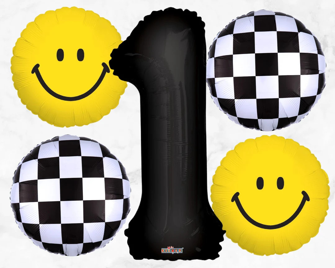 One Happy Dude Balloon Bouquet | First Birthday Party Decoration | One Cool Dude Happy Face Party... | Etsy (US)