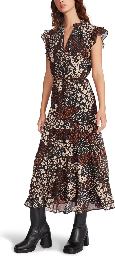 Lillia Floral Ruffle Midi Dress | Nordstrom