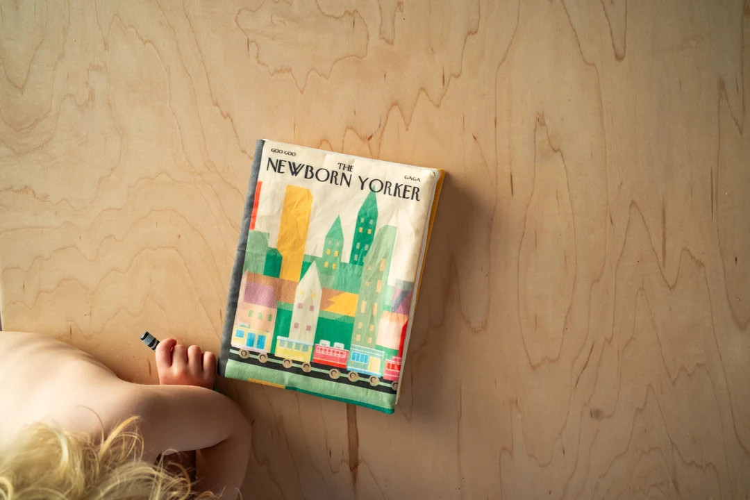 Baby Crinkle Book Newborn Yorker Magazine Parody Baby Shower Gift GREEN CITYSCAPE ISSUE - Etsy | Etsy (US)