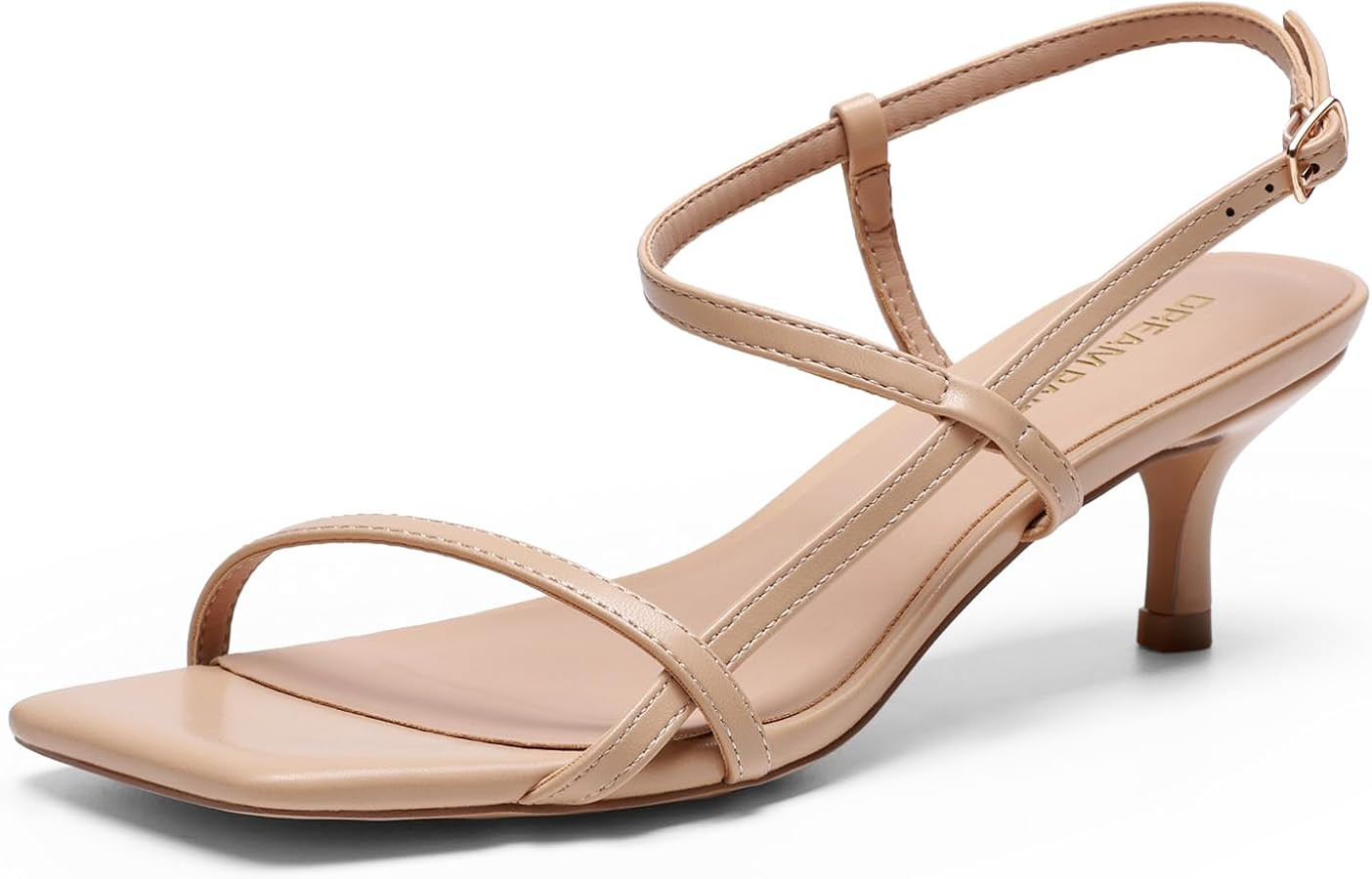 chic delicately slim crossover straps shoes,square open toe 2.16 inch sandals,with quiet heel cap... | Amazon (US)