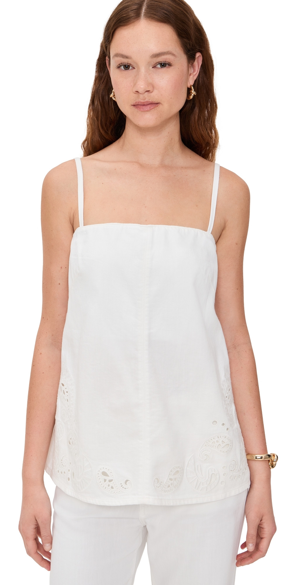 rag & bone Ultra Featherweight Aurora Strapless Top White Eyelet S | Shopbop