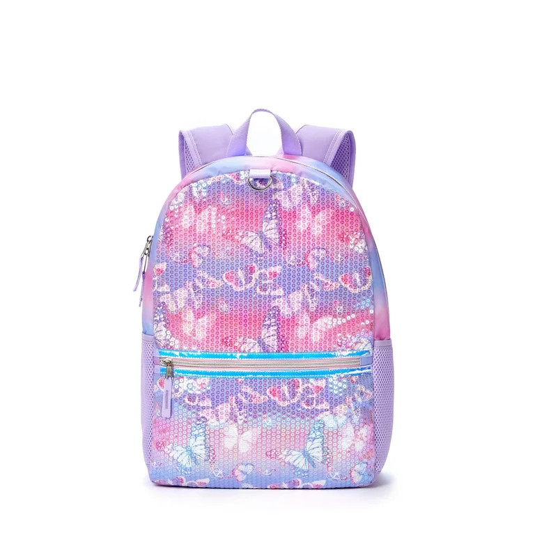 Schoolyard Vibes Girls Backpack 3-Piece Set with Lunch Bag & Headphone Set Purple Iridescent Glit... | Walmart (US)