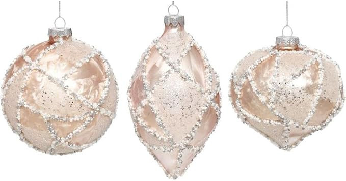 Mark Roberts Christmas 2023 Sparkling Pearl Ornament, 4'' Assortment of 3, Christmas Themed Ornam... | Amazon (US)