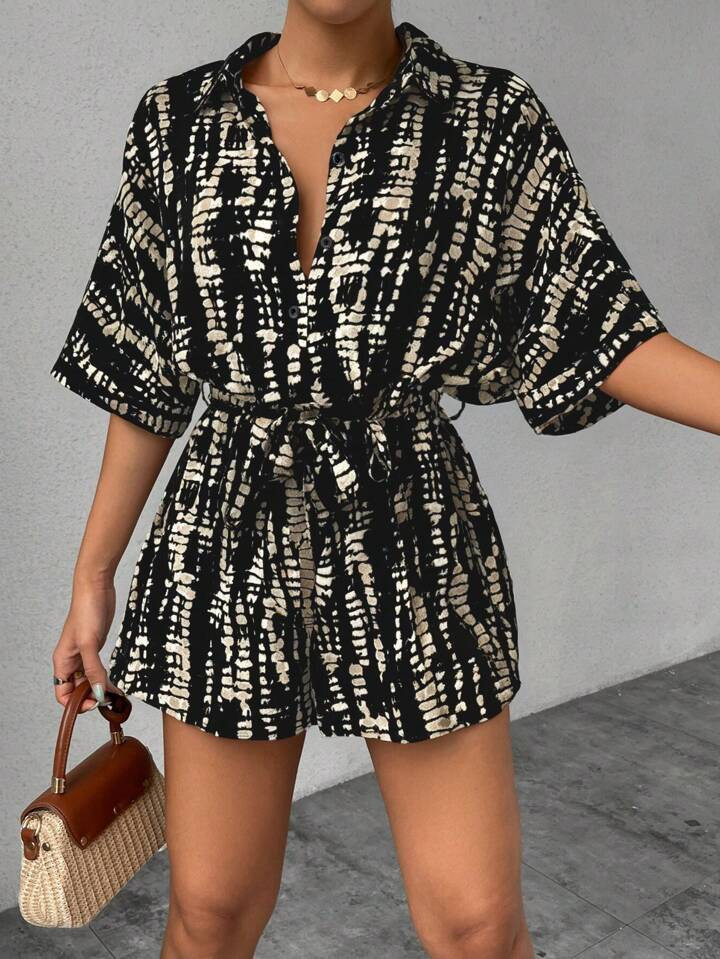 Patterned Playsuit  | SHEIN
