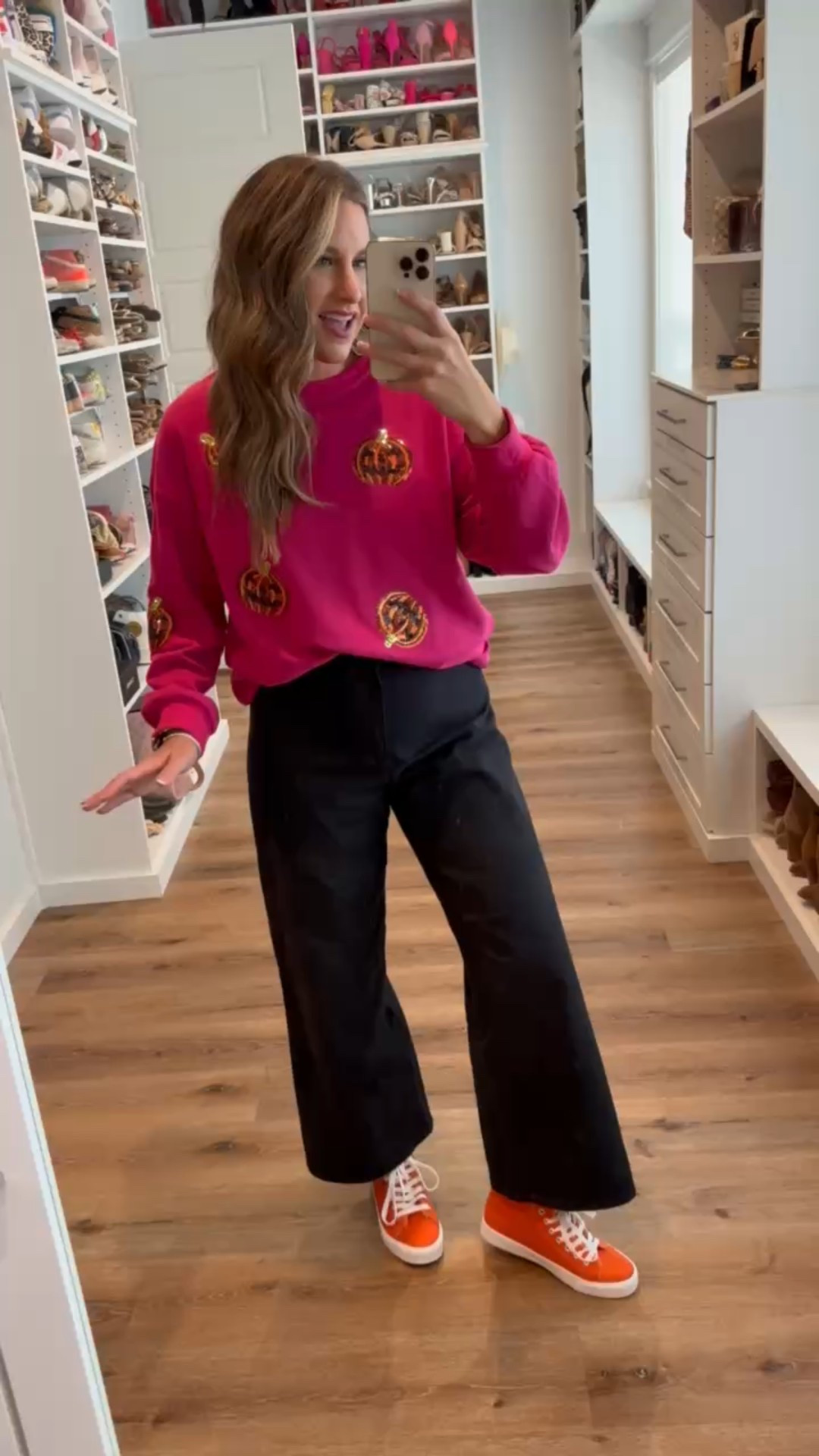 Amazon wins again! Budget-friendly Halloween outfits that are comfortable, mom-friendly, and perfect for a class party. Cute, fun, and stress-free. Exactly what we need this season!  In a large Halloween sweatshirt, size 8 wide leg cropped black jeans, sneakers and accessories- fits tts. shop dandy, halloween, lounge wear, fall outfit, fall lounge, amazon fashion

#LTKFindsUnder50 #LTKSeasonal #LTKStyleTip