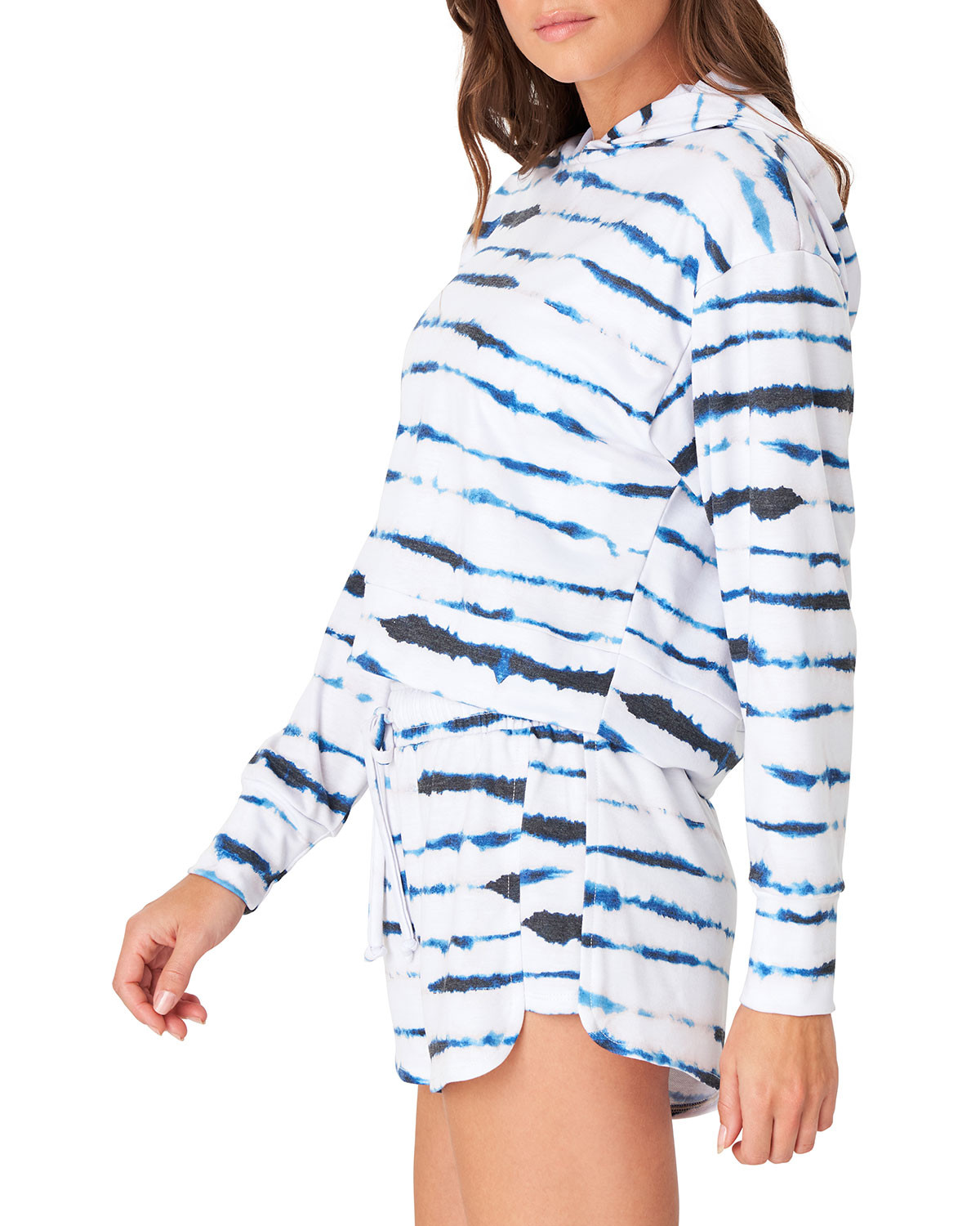 Printed Crop Hoodie - Santorini | Neiman Marcus