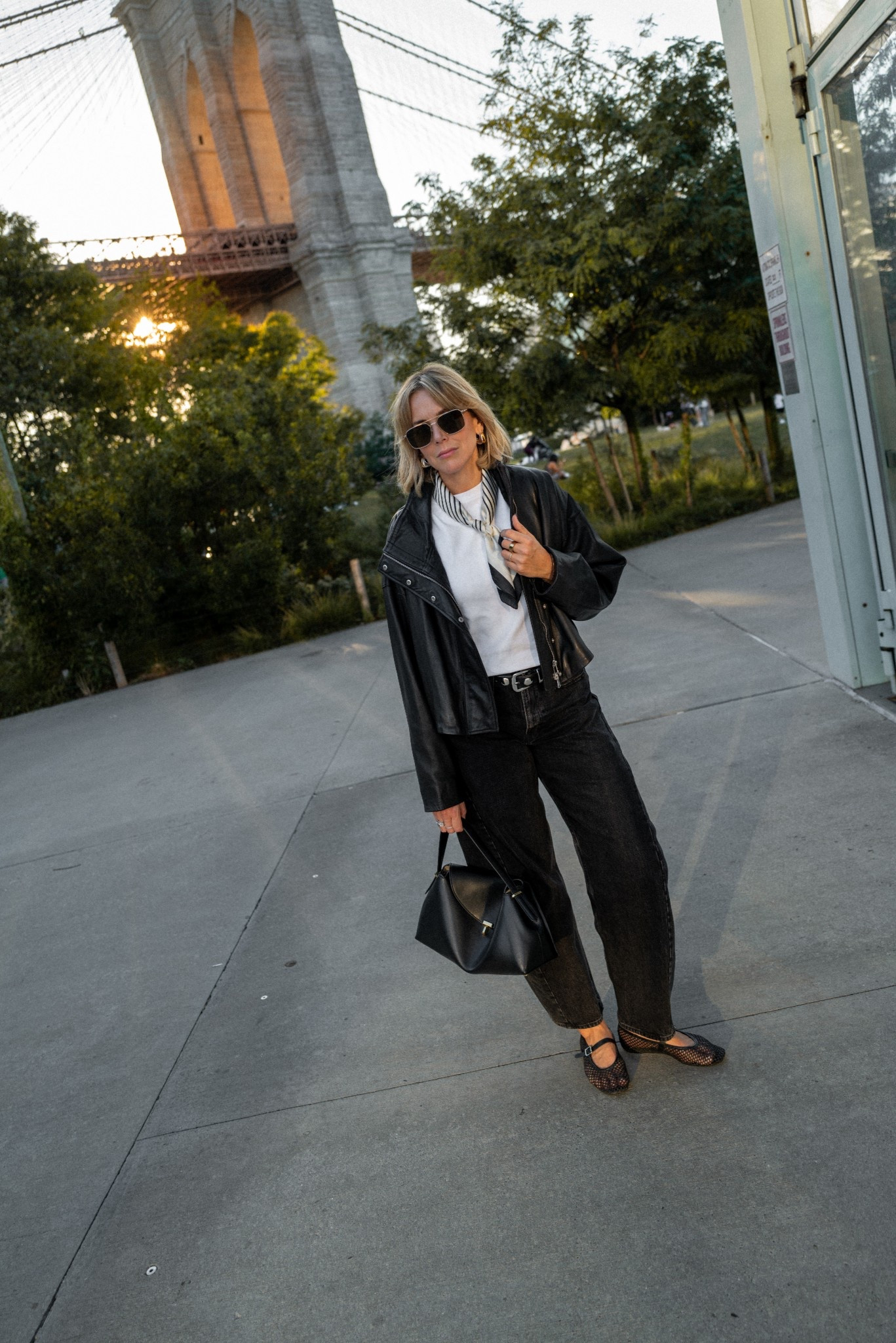 Autumn outfit, leather bombe jacket, barrel jeans, mesh ballet flats, white tshirt 

#LTKautumn #LTKwinter #LTKuk