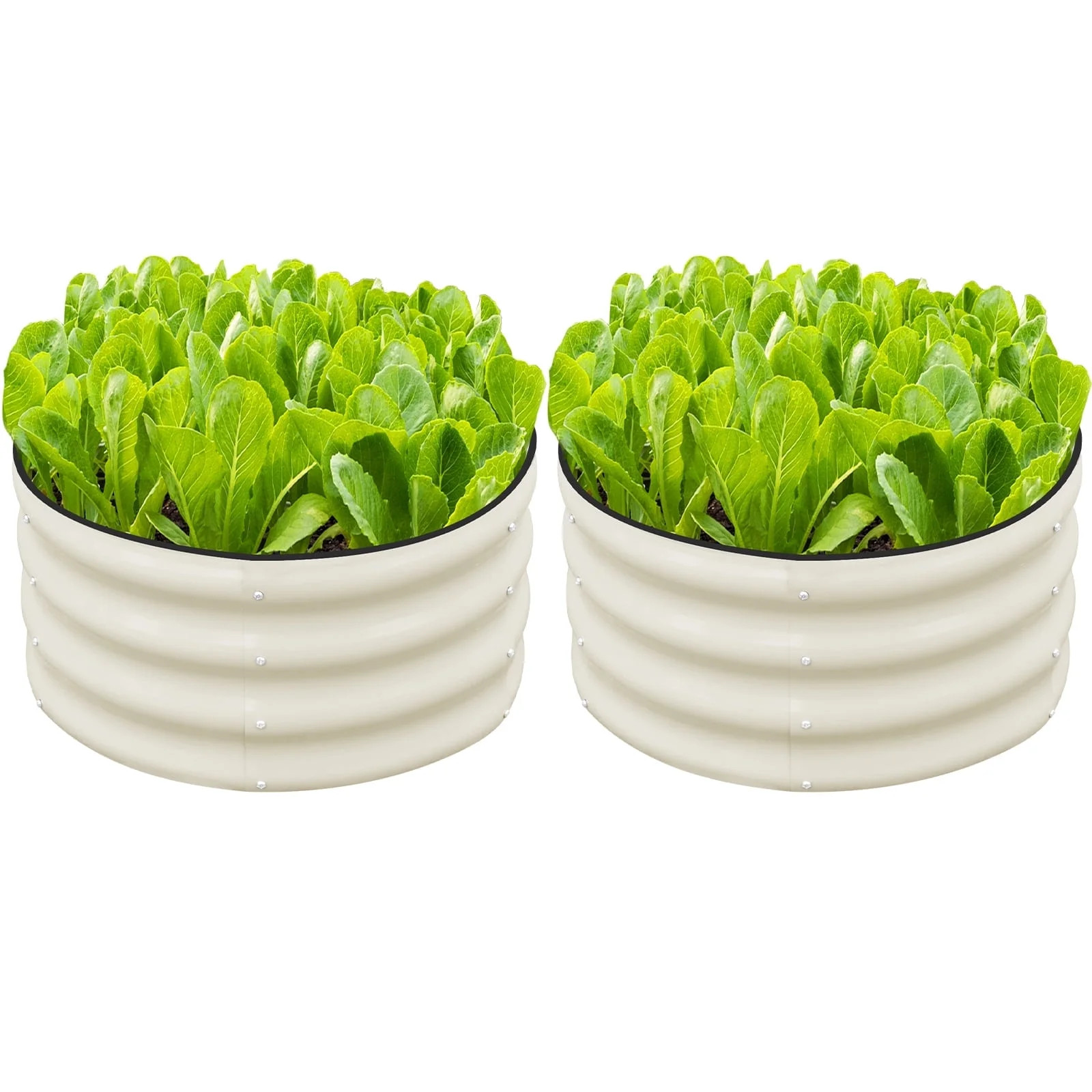 SnugNiture Galvanized Raised Garden Bed, 2Pcs 2x2x1ft Outdoor Raised Beds Kit for Vegetables and ... | Walmart (US)