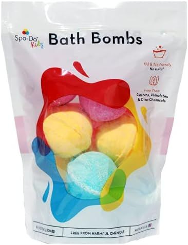 Spa-Da Kids Bath Bombs 8 Pack, Clean Gentle Safe Ingredients Free from Parabens & Harmful Chemicals, | Amazon (US)