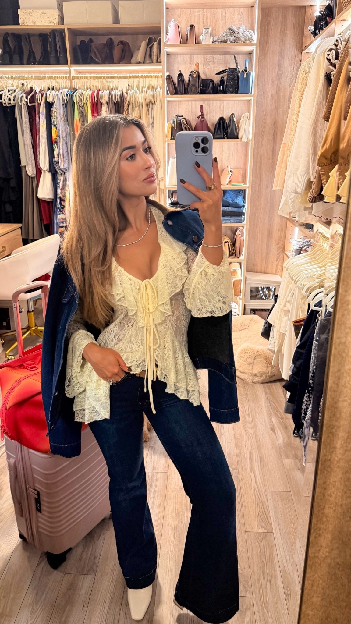 Girls trip 🫶🏼 love this fall outfit. Wearing a size XS in the top, 26 in the jeans, small in the jacket.

#LTKootd #LTKPetite #LTKTravel