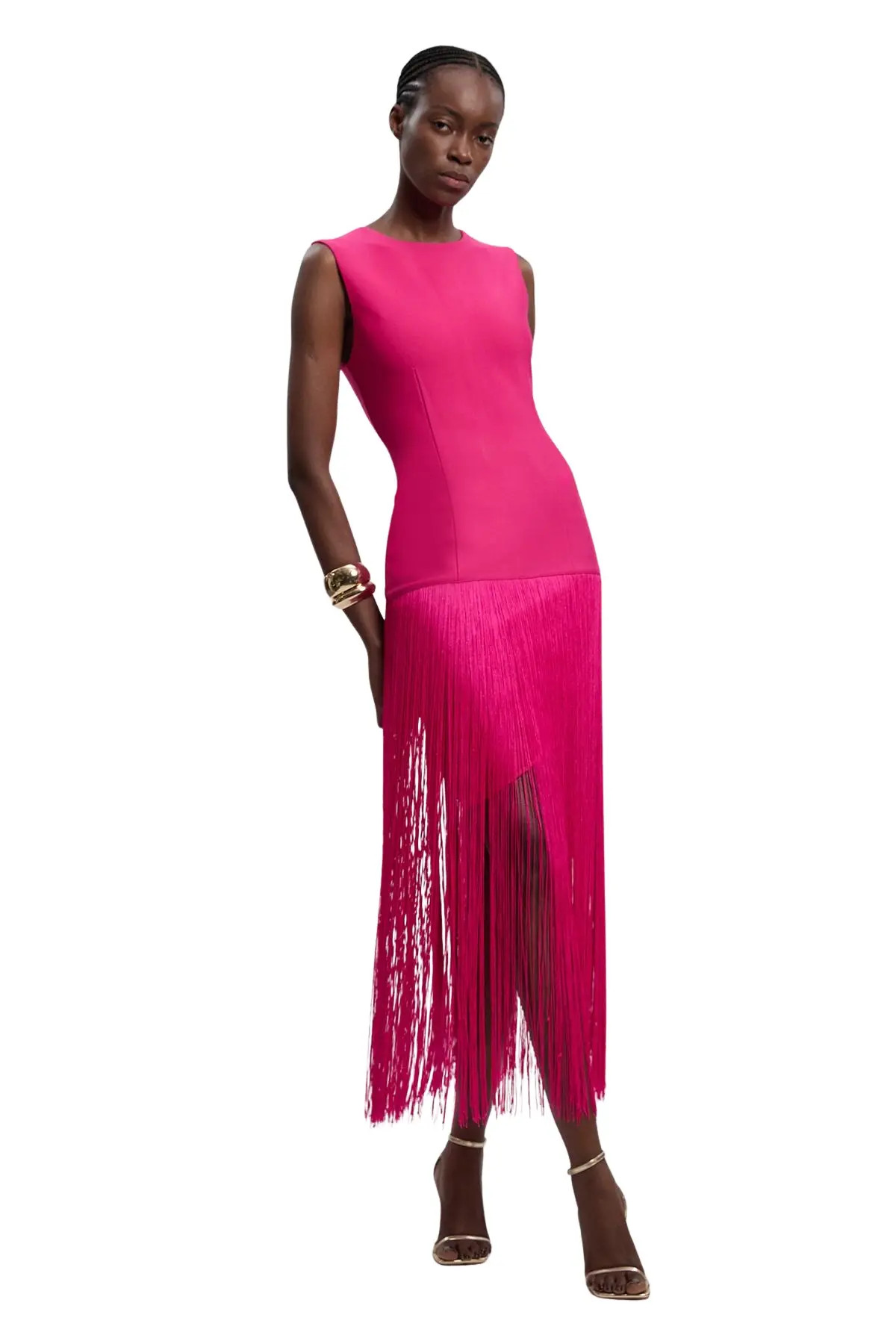 Karen Millen Form Fit Bandage Tassel Hem Mini Dress (Women) | Nordstrom | Nordstrom