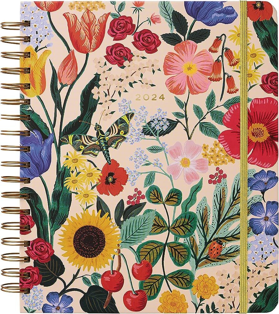 RIFLE PAPER CO. 2024 Blossom 17-Month Hardcover Spiral Planner - Aug. 2023-Dec. 2024, Weekly and ... | Amazon (US)