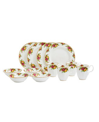 Royal Albert Old Country Roses Breakfast 12 Pieces Set, Service for 4 - Macy's | Macy's
