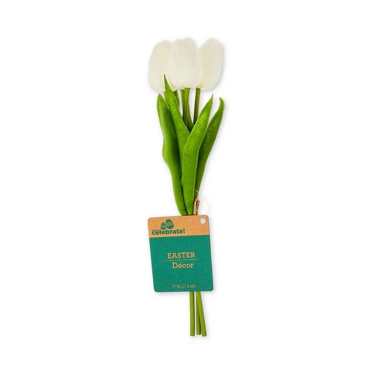 Way To Celebrate Easter White Tulip Bundle, 11 in | Walmart (US)