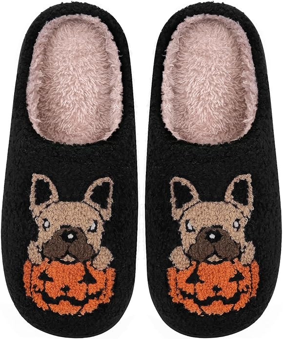 Halloween Pumpkin Slippers for Women, Cozy Plush Spooky Slippers, Ghostface Cartoon Slipper, Non-... | Amazon (US)