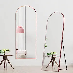 OICHA 65"x22" Full Length Mirror Large Mirror Wall-Mounted Mirror Aluminum Alloy Frame Rose Gold ... | Amazon (US)
