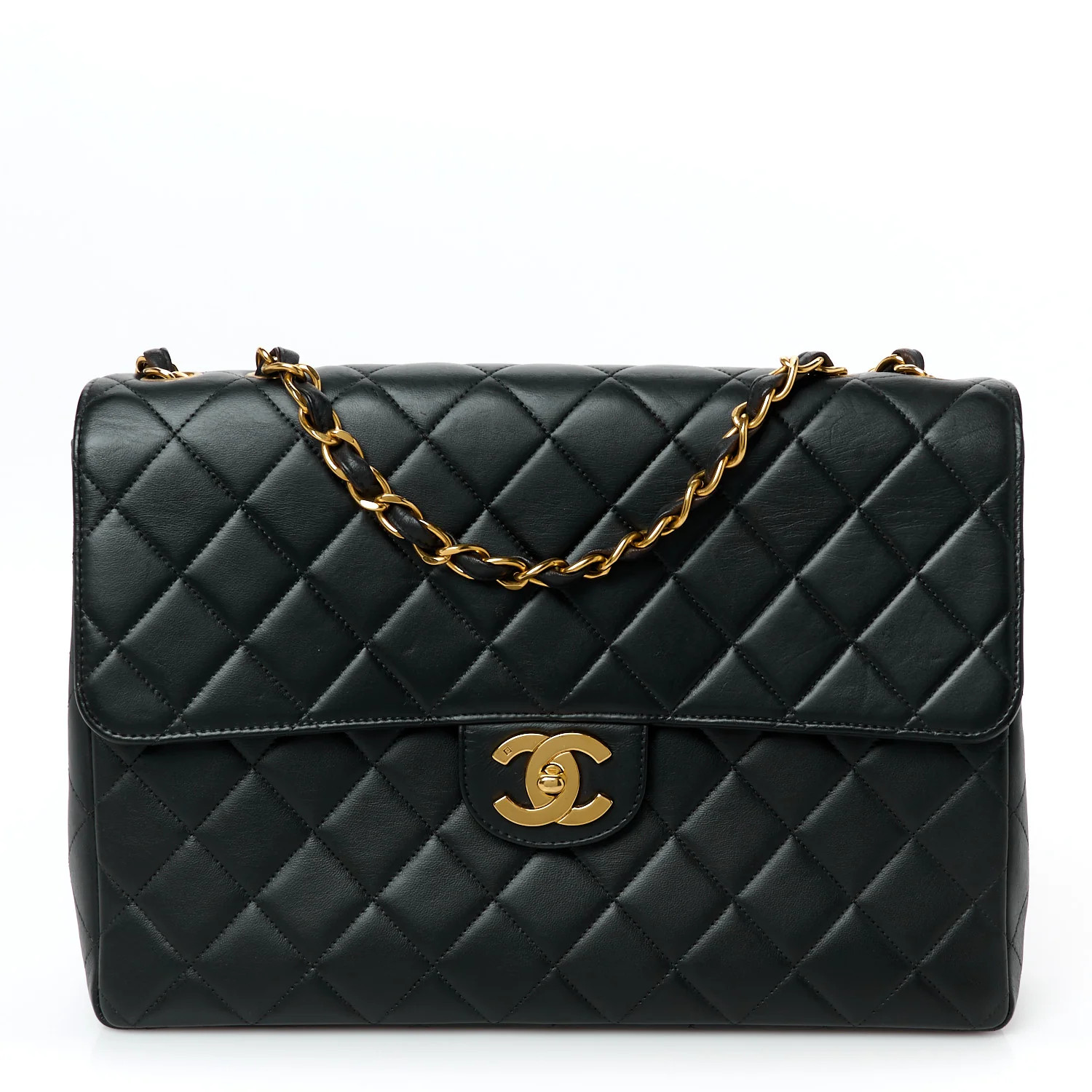 Chanel Lambskin Quilted Jumbo Single Flap Black 1744064 | FASHIONPHILE (US)