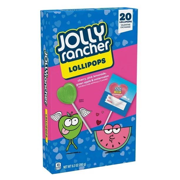 JOLLY RANCHER, Assorted Fruit Flavored Heart Lollipops, Valentine's Day, 9.2 oz, Valentine Exchan... | Walmart (US)