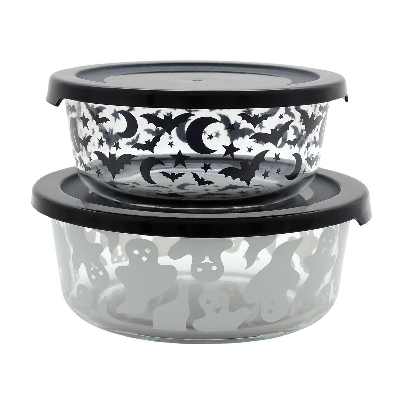 Celebrate Together™ Halloween 2-Piece Glass Storage Container Set, Black | Kohl's