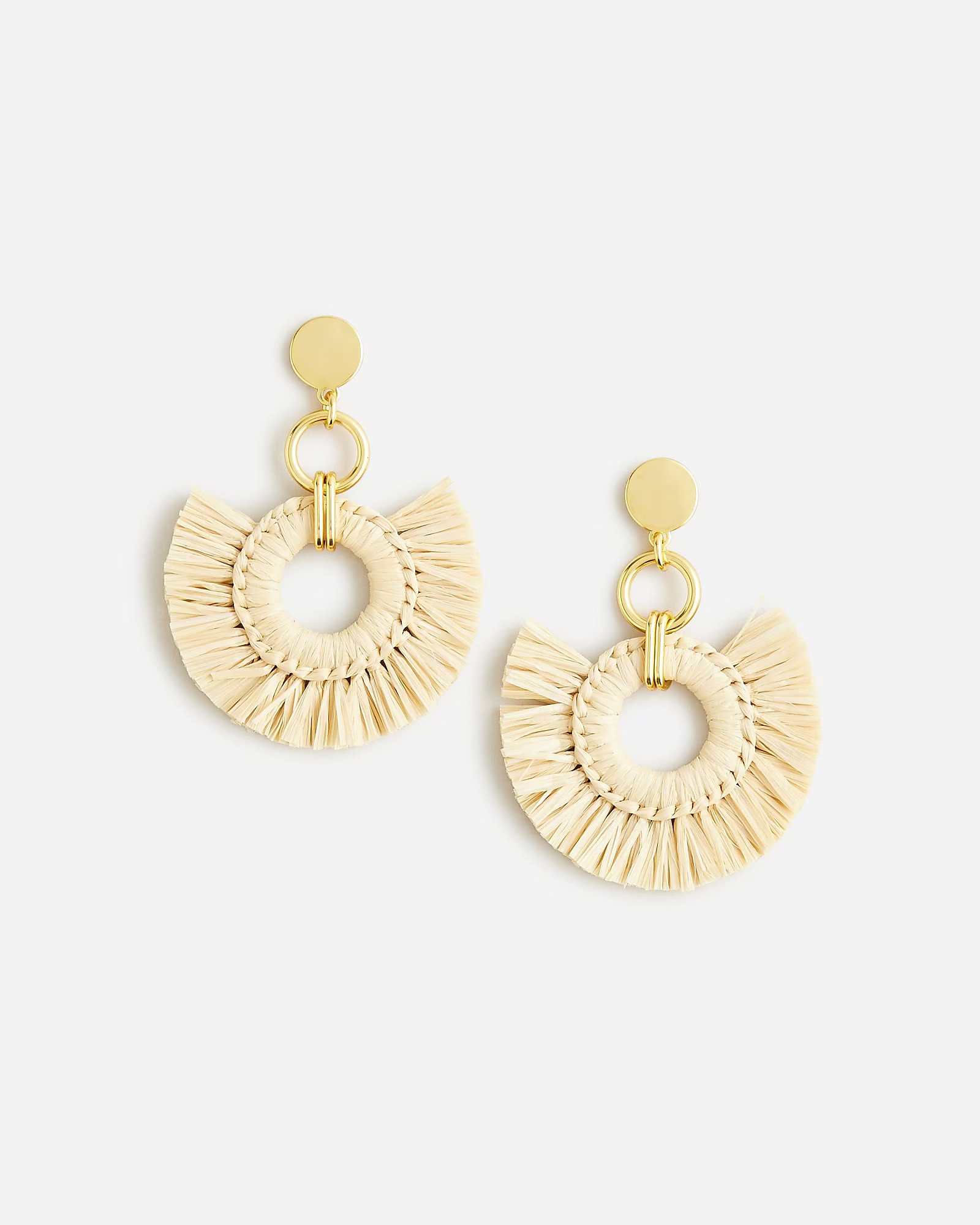 Raffia fan statement earrings | J. Crew US