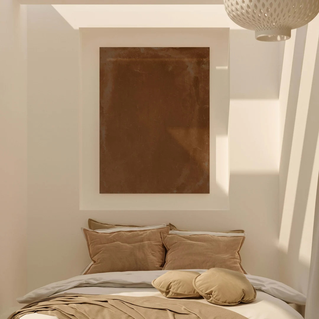 Rust Minimalist Wall Art Framed, Canvas Art Print, Giclée, Extra Large Wall Art, Abstract, Bedro... | Etsy (US)