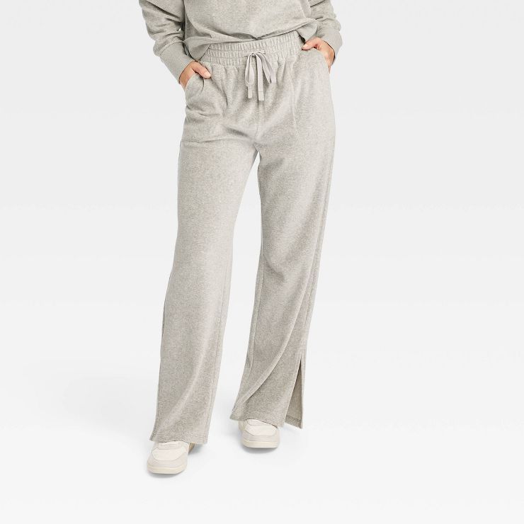 Women's Mid-Rise Velour Wide Leg Pants - JoyLab™ | Target