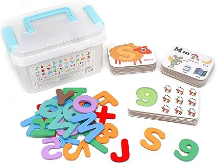 LiKee Numbers and Alphabets Flash Cards Set ABC Wooden Letters Jigsaw Puzzle Preschool Educationa... | Amazon (US)