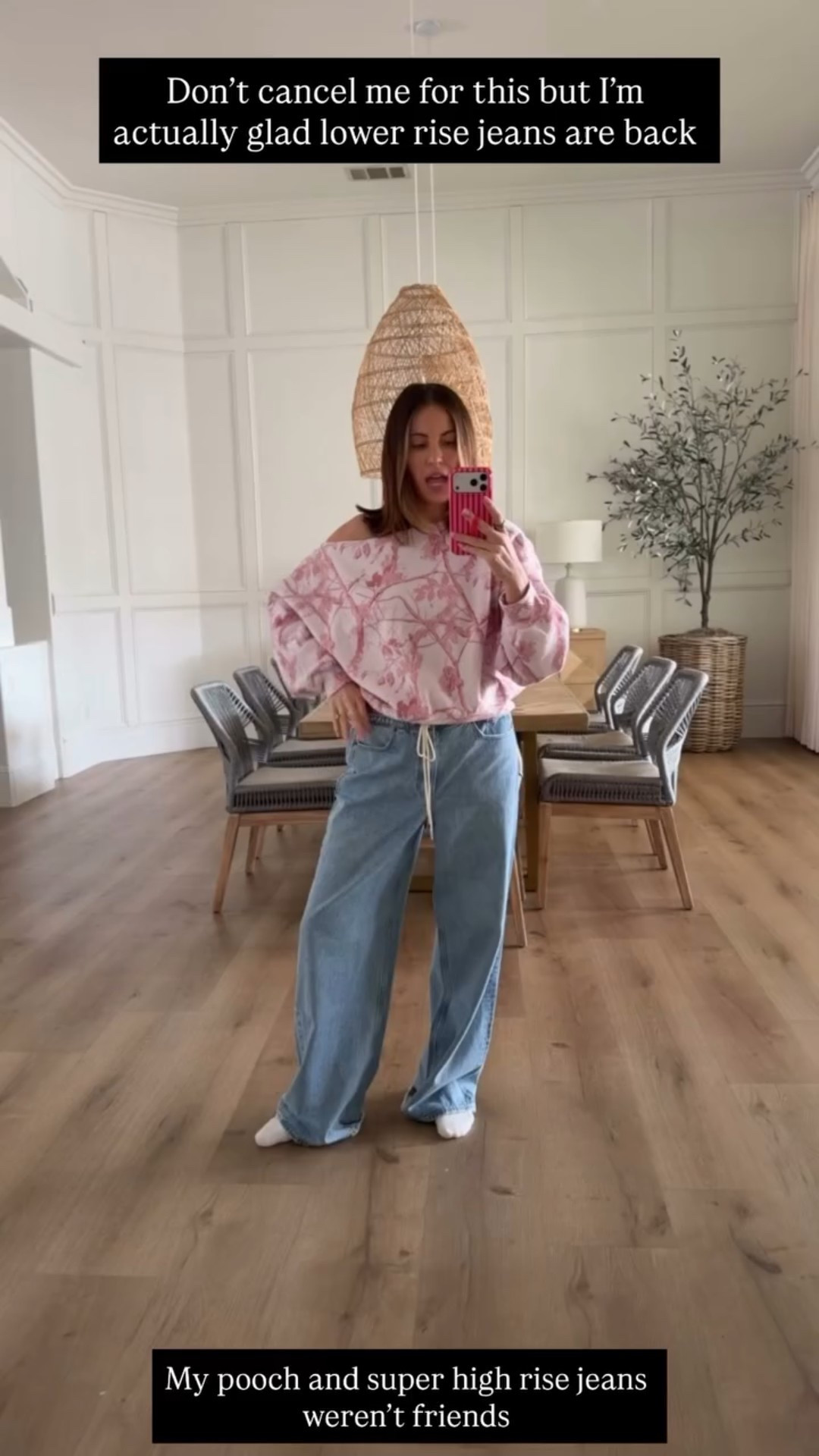 My pooch and super high rise jeans weren’t friends Don’t cancel me for this but I’m actually glad lower rise jeans are back