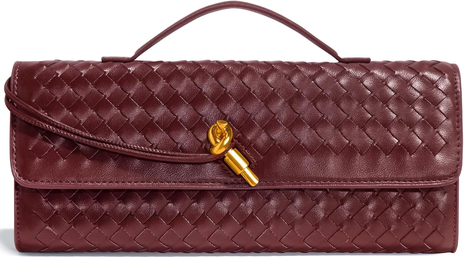 Woven Clutch Purses for Women, Formal Satchel Leather Evening Bag Shoulder Handbag | Amazon (US)