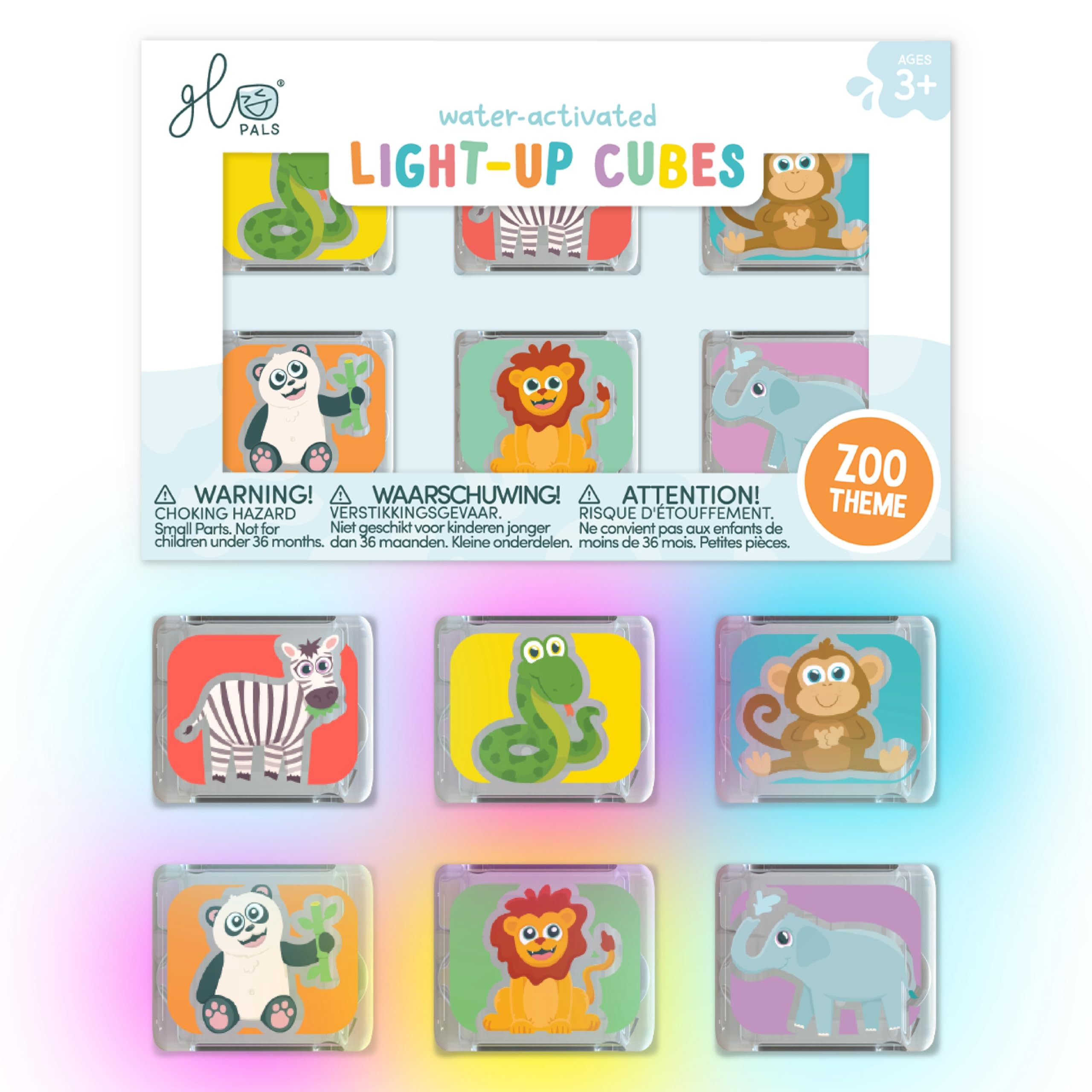 Glo Pals Water-Activated Light-Up Cubes for Bathtime and Sensory Play - Includes 6 Reusable Light... | Amazon (US)