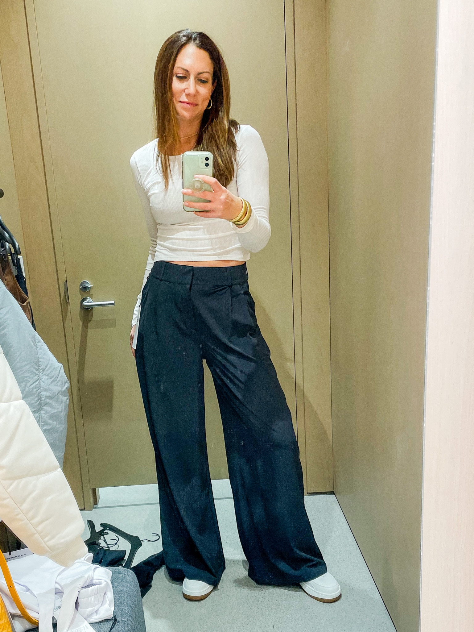 Oh my god, these trousers from Alo are so good. I didn’t leave the store with them the last time I was in Alo and I regretted that decision. So I had to put these on again at the opening of the new Alo store. This time, I did my TTS, medium, instead of sizing down as recommended. The loser, slouchier fit was even better than I remembered. And the fabric is so soft and comfortable that you’ll want to live in these.

Paired with this ribbed crop and the NEW alo sneakers. 

Medium in top and pants
Sneakers are TTS (they run a little big even)

#LTKSeasonal #LTKworkwear #LTKstyletip