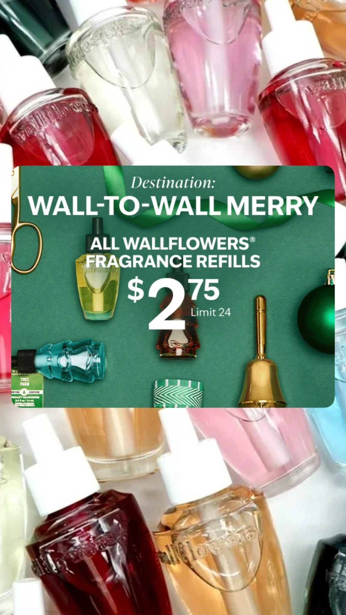 🚨 Bath & Body Works Wallflower Sale Alert! 🚨 

Wallflowers are only $2.75 each which is the lowest price of the season! 🕯️✨ 

Stock up on your favorite home fragrance refills and holiday scents while they last. I love using these for a cozy home refresh, guest bathroom, or holiday decor and they make every room smell amazing! 😍

🛍️ Perfect for:
✨ holiday home decor
🎁 stocking stuffers & hostess gifts
🏡 cozy home essentials
🌸 aromatherapy plug-ins
🕯️ home fragrance favorites
💐 wallflower refills & plugs

Searchable keywords: Bath and Body Works wallflowers, Bath and Body Works sale, Bath and Body Works home fragrance, wallflower refills, wallflower plugs, home scent, home fragrance, cozy home decor, cozy home finds, affordable home decor, home essentials, aromatherapy home fragrance, home fragrance refill, plug-in home fragrance, cozy holiday home, holiday home fragrance, holiday wallflowers, Bath and Body Works deals, Bath and Body Works finds, seasonal scents, festive home decor, holiday gift ideas, home gift ideas, winter home fragrance, LTK home finds, LTK sale alert, LTK holiday, LTK gift guide, affordable home fragrance, cozy home refresh, home scent ideas

#LTKHoliday #LTKSaleAlert #LTKGiftGuide