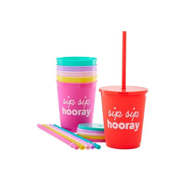 Parker Lane 16oz 6pc Frosted Assorted Color Party Cups | Target