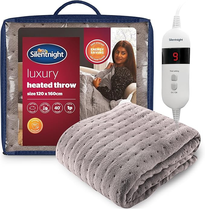 Silentnight Comfort Control Heated Throw Blanket - Luxury Fleece Electric Heated Overblanket for ... | Amazon (UK)