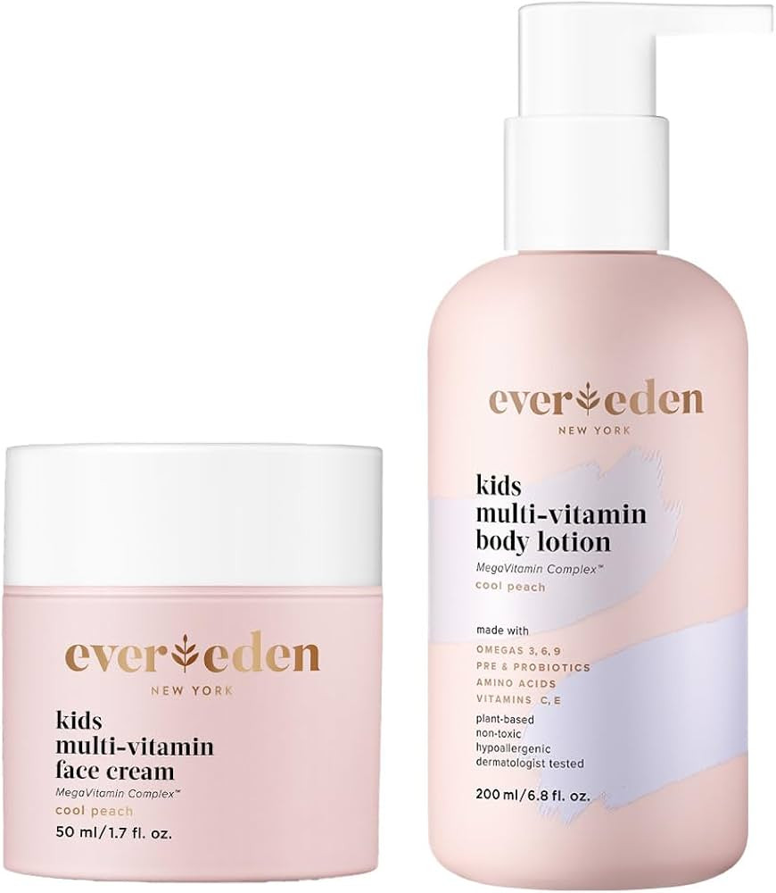 Evereden Multi-Vitamin Kids Face Cream & Kids Multi-Vitamin Body Lotion: Cool Peach - Clean and N... | Amazon (US)