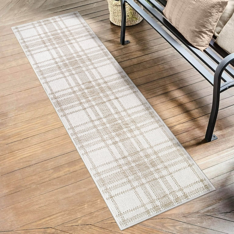 My Texas House Hampshire Plaid 2 X 8 Driftwood Reversible Runner Rug - Walmart.com | Walmart (US)