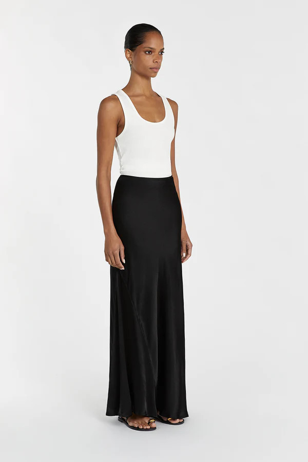 CHARLI BLACK SATIN MAXI SKIRT | DISSH