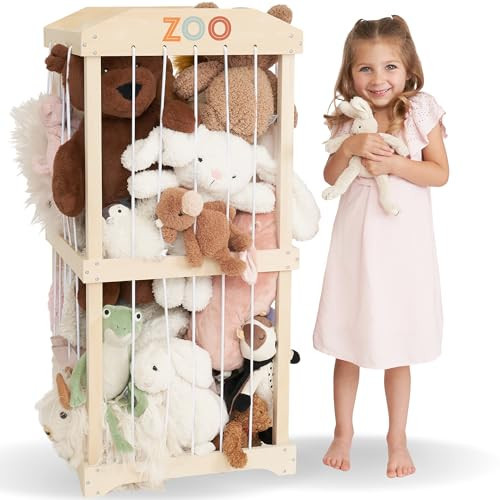Wooden Stuffed Animal Storage for Kids – Large Toy Storage Organizer & Holder for Your Kids Playroom or Nursery – Easy to Assemble Stuffed Animal Zoo That Keeps Plush Friends Ready for Snuggles | Amazon (US)