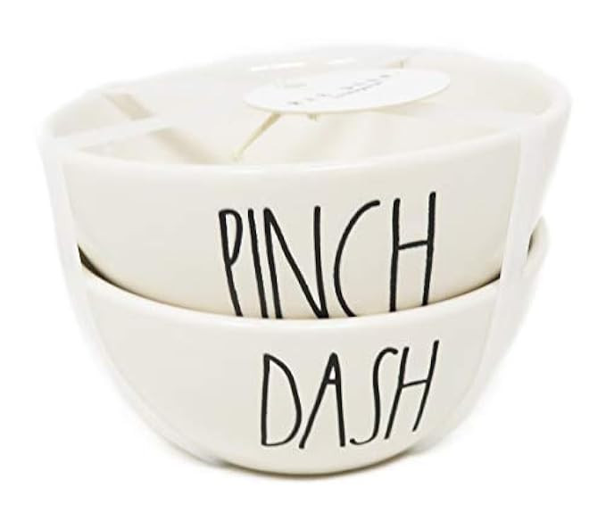 Rae Dunn By Magenta PINCH & DASH Ceramic 2 Piece Set Mini Seasoning Bowls Large Letter LL | Amazon (US)