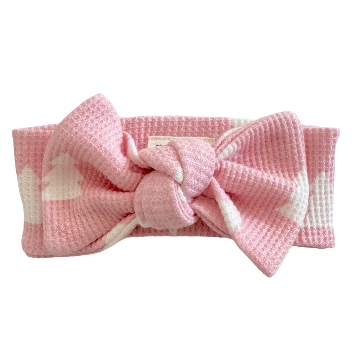 Organic Waffle Knot Bow, Pink Christmas Trees | SpearmintLOVE