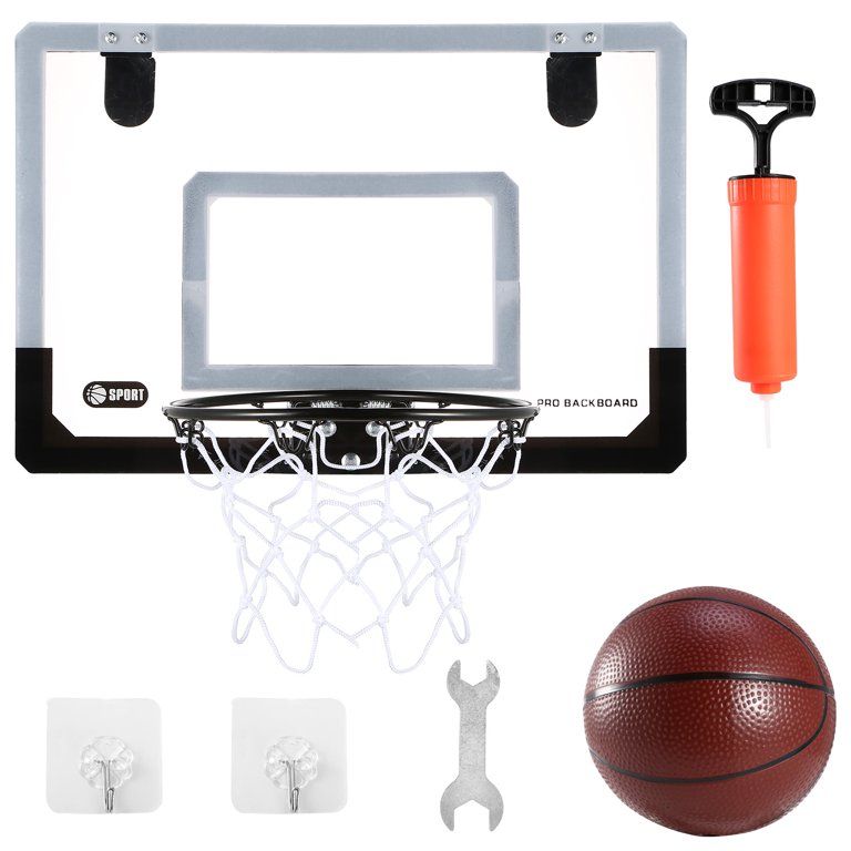 Mini Basketball Hoop System Set Over the Door with Backboard Breakaway Rim Basketball Pump Tools ... | Walmart (US)