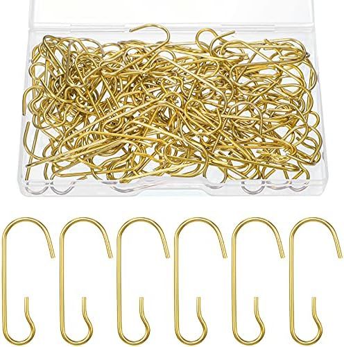Christmas Ornament Hooks Christmas Ornament Hangers Bendable Metal Wire Hanging Hook Golden Ornam... | Amazon (US)
