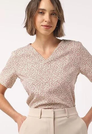 Blusa Aishty Estampada Bege | Dafiti (BR)