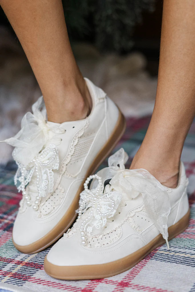 Feeling Fancy Ivory Sneakers | The Mint Julep Boutique