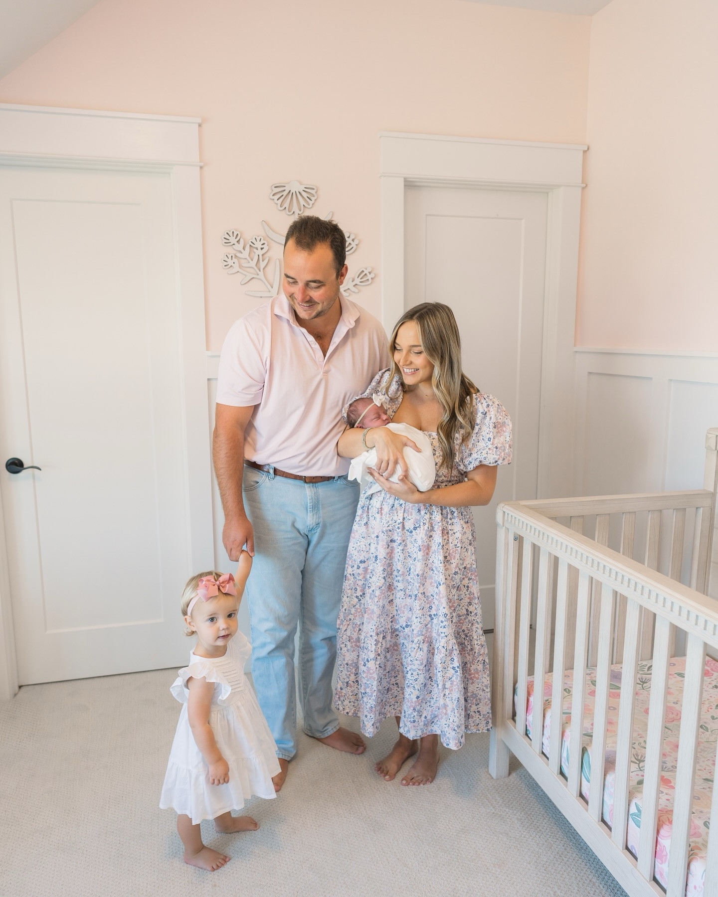 Newborn photos with our family of four 🫶🏻 Wearing a small petite in this dress! 

#LTKFindsUnder100 #LTKBaby #LTKFamily
